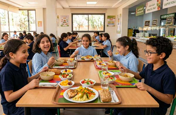 Repas sain pour enfants en cantine scolaire
